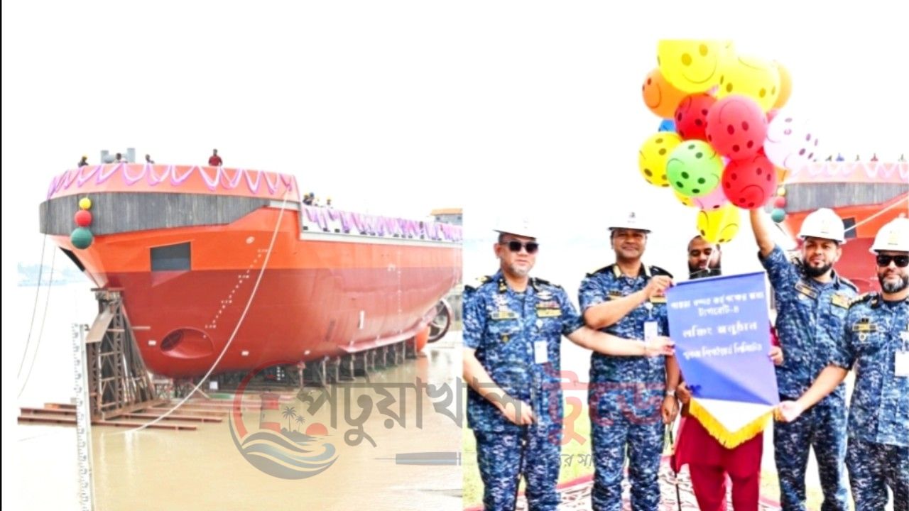 পায়রা বন্দরের বহরে যুক্ত হচ্ছে দেশীয় প্রযুক্তির ‘টিয়াখালী-৪’    ৭০ টন টানক্ষমতার আধুনিক টাগবোট পানিতে নামানো হলো