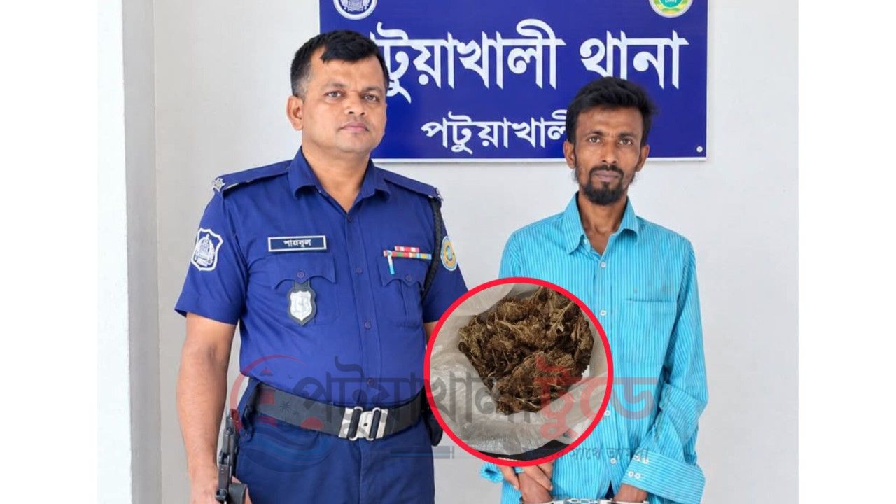 পটুয়াখালীতে ৫০ পিস ইয়াবা ও ১৫০ গ্রাম গাঁজাসহ গ্রেপ্তার ১