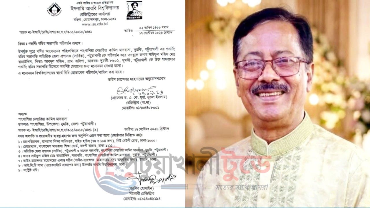 দুমকির পাংগাশিয়া নেছারিয়া কামিল মাদরাসার নতুন সভাপতি সাইফুল মজিদ বাহাউদ্দিন
